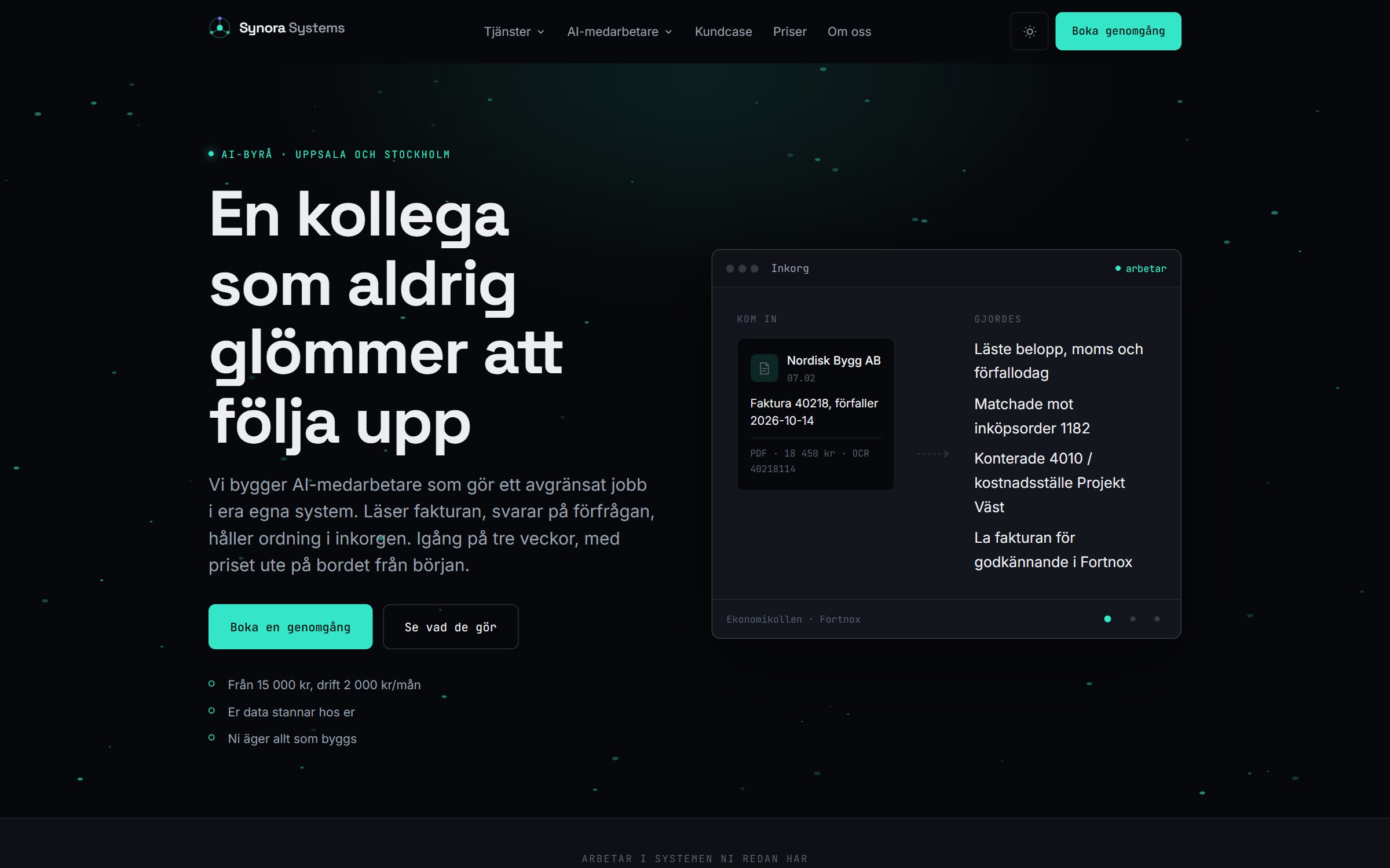 Synora Systems, sajt byggd av NoFrame
